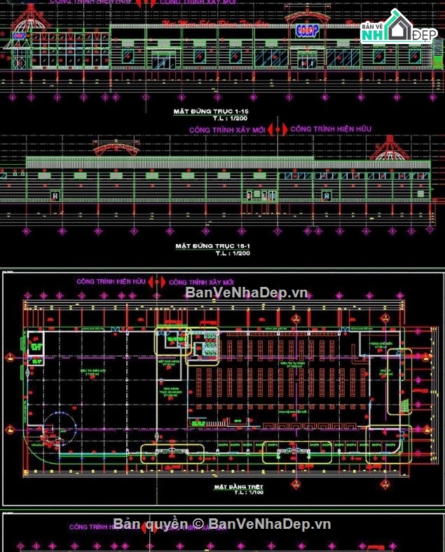 Hồ sơ thiết kế,bản vẽ thiết kế,bản vẽ siêu thị