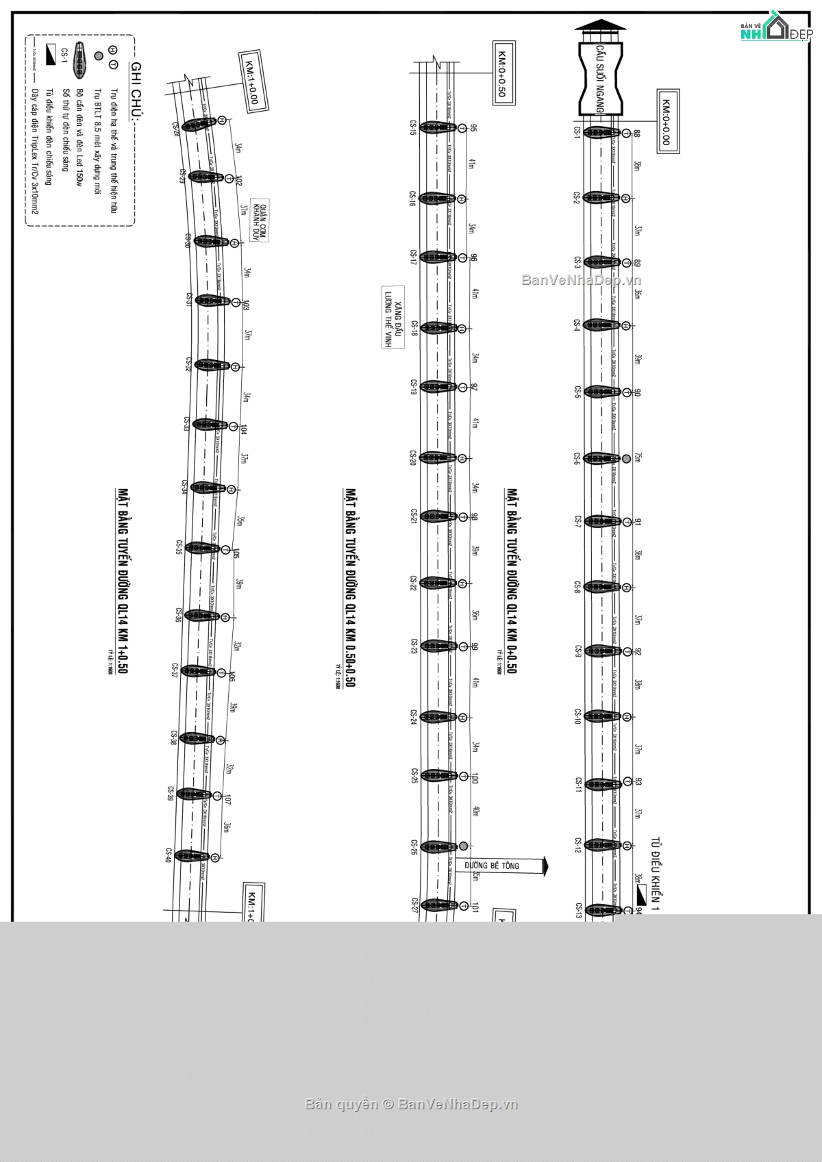 đèn chiếu sáng,bản vẽ chiếu sáng,đèn đường phố,bản vẽ thiết kế thi công đèn đường chiếu sáng,đèn đường