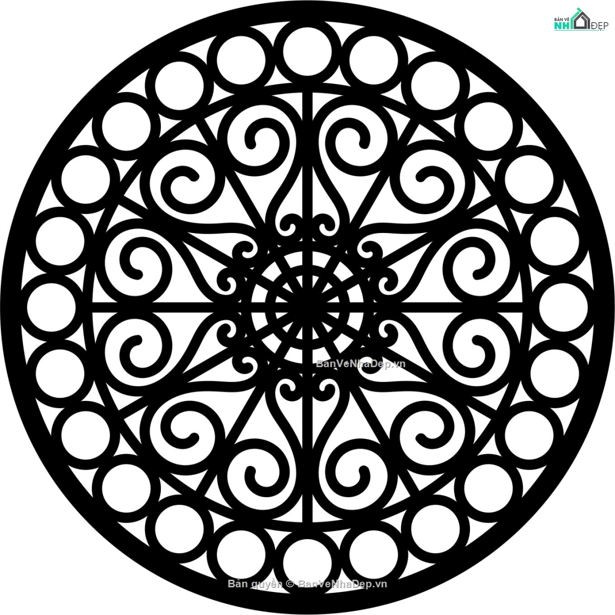 Hoa văn tròn,Hoa văn tròn cnc,Hoa văn dxf