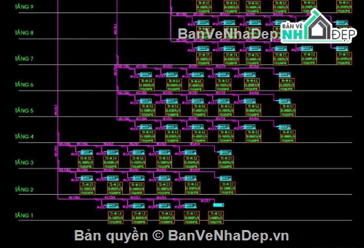 Khách sạn 9 tầng,cad khách sạn 9 tầng,file cad khách sạn 9 tầng,khách sạn 9 tầng
