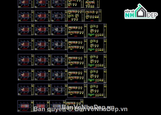 7 tầng,nhà phố 7 tầng,file cad nhà phố 7 tầng