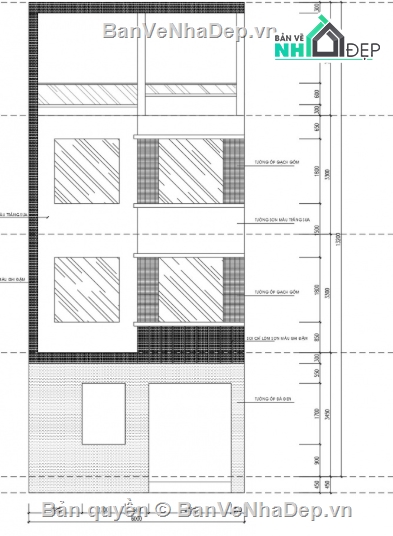 nhà 4 tầng,cad nhà 4 tầng,file cad nhà phố 4 tầng
