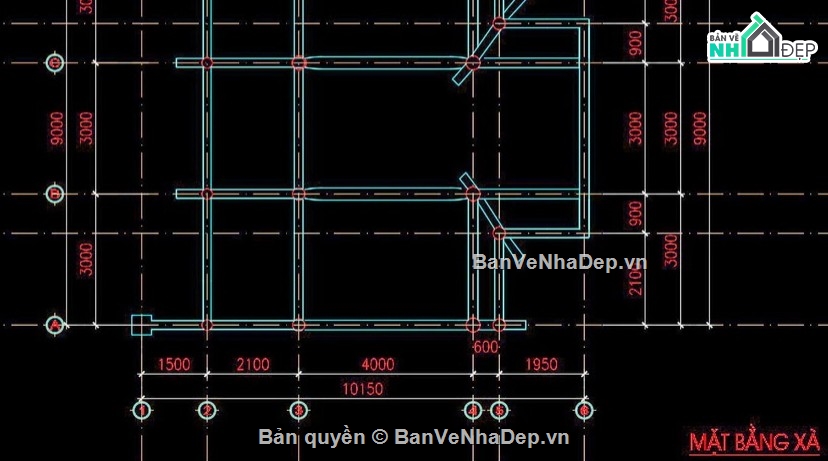 Nhà thờ họ 3 gian,file cad nhà thờ họ,nhà thờ họ 3 gian file cad