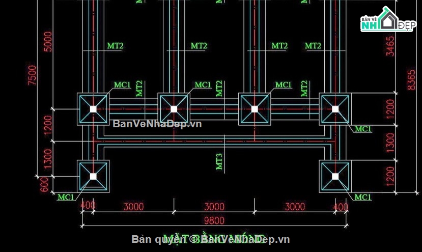 Nhà thờ họ 3 gian,file cad nhà thờ họ,nhà thờ họ 3 gian file cad