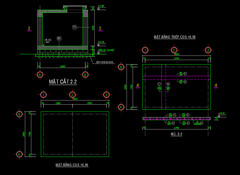 Bể lọc nước,bể nước,kết cấu bể nước,bể nước file cad