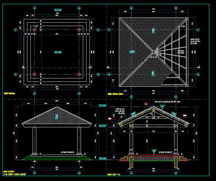 chòi nghỉ,kiến trúc kết cấu chòi nghỉ,TKTC chòi nghỉ