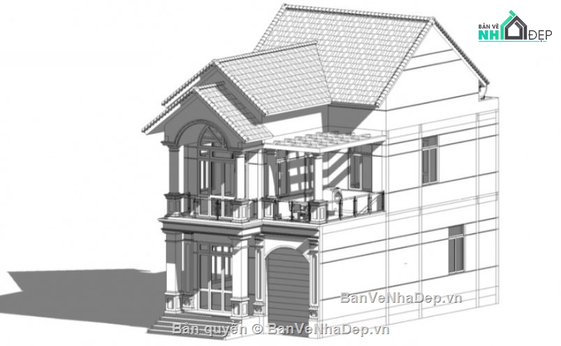 biệt thự 2 tầng,kiến trúc biệt thự,nhà biệt thự mái nhật