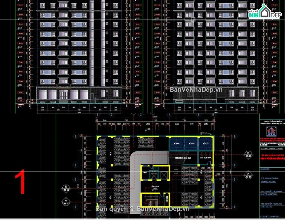 chung cư 11 tầng 1 hầm,bản vẽ chung cư 11 tầng 1 hầm,file cad chung cư