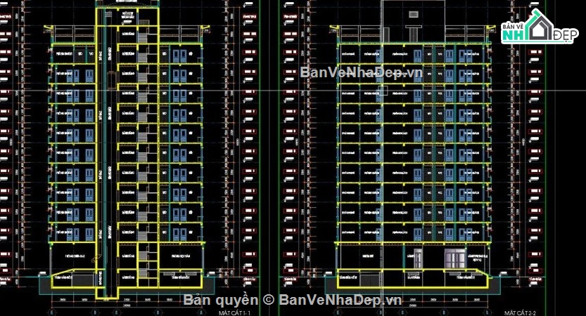 chung cư 11 tầng 1 hầm,bản vẽ chung cư 11 tầng 1 hầm,file cad chung cư