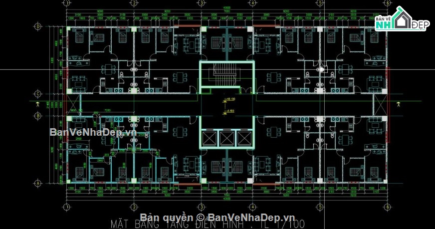 file cad chung cư 15 tầng,bản vẽ chung cư 15 tầng,chung cư 15 tầng