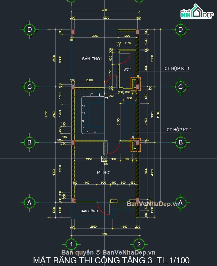 Nhà phố 3 tầng,Nhà phố,bản vẽ nhà phố,nhà phố file cad