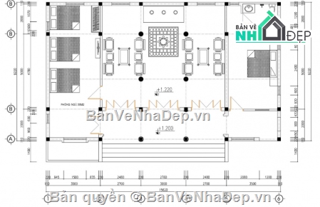 cad nhà thờ họ 5 gian,file cad nhà thờ họ 5 gian,nhà thờ họ 5 gian