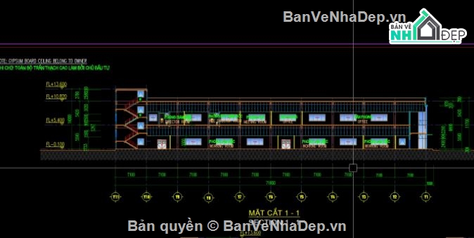 nhà xưởng,file cad nhà xưởng,bản vẽ xưởng,xưởng kết hợp kinh doanh