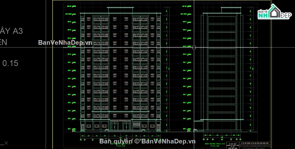 đồ án tốt nghiệp,nhà ở cán bộ 14 tầng,file cad nhà ở cán bộ