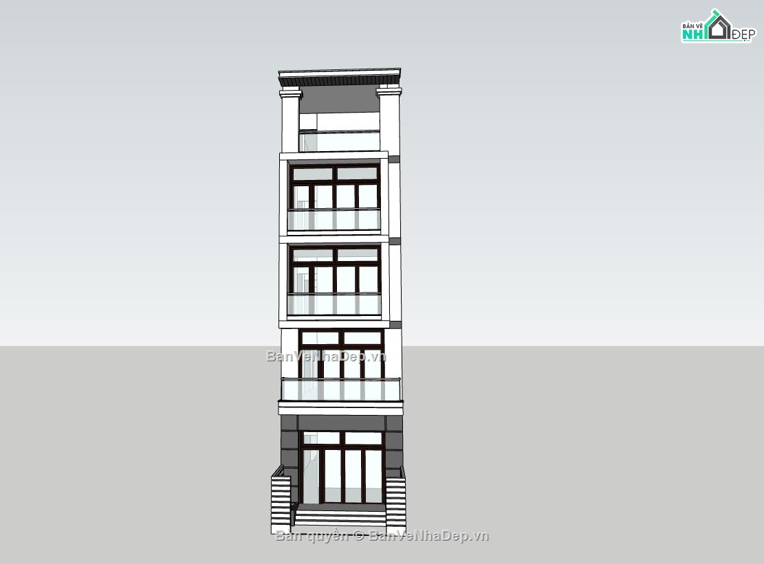 nhà phố 5 tầng,phối cảnh nhà phố,kiến trúc nhà phố 5 tầng,mẫu nhà phố 5 tầng