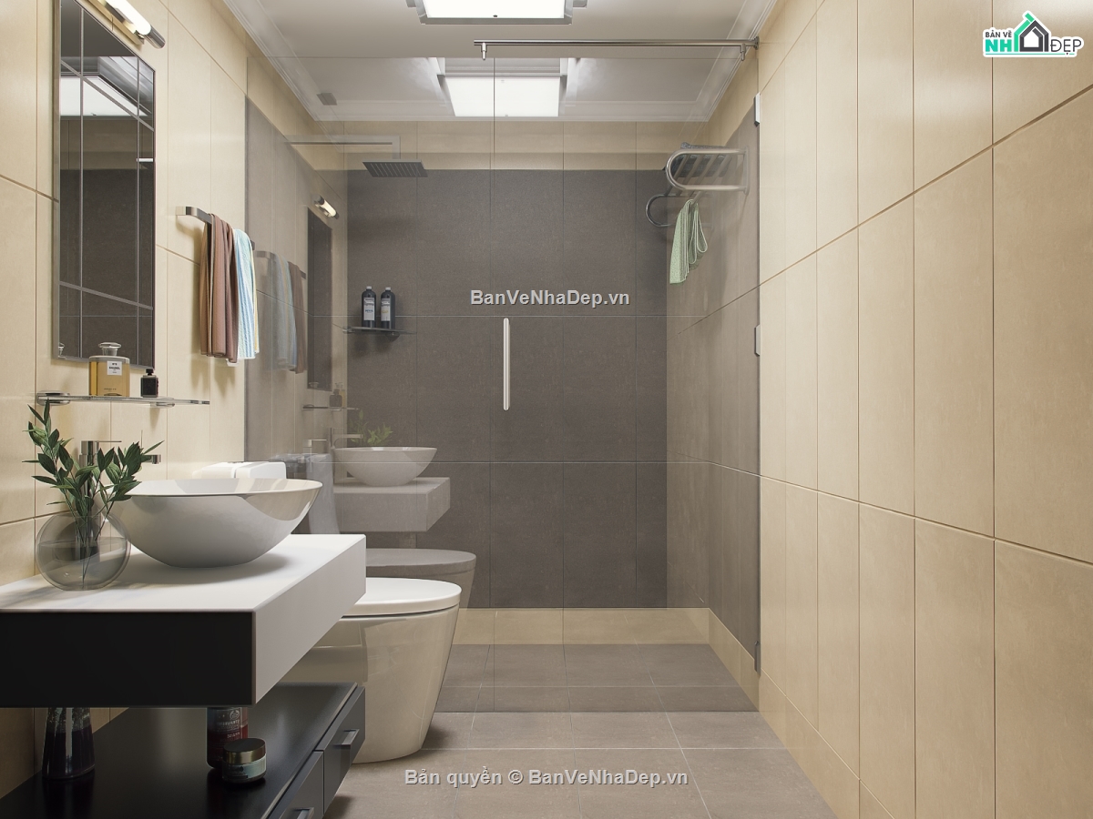 phòng tắm hiện đại,phòng tắm sketchup,thiết kế phòng tắm,model thiết kế phòng tắm