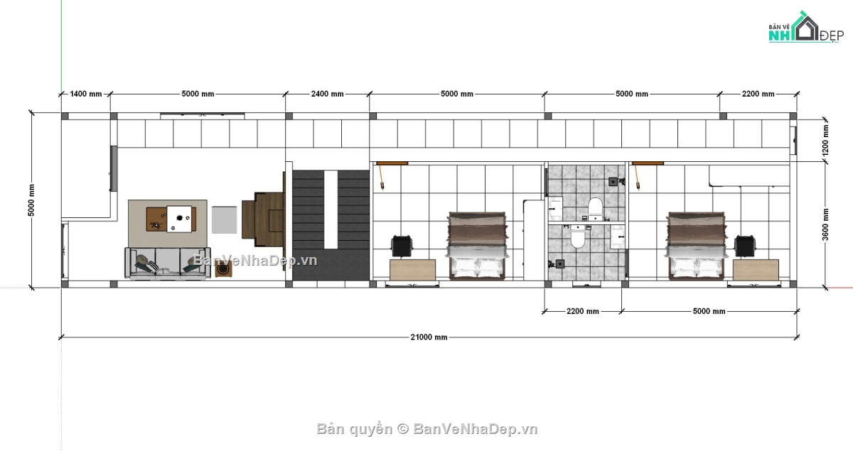 su nội thất,sketchup nội thất,nội thất nhà phố