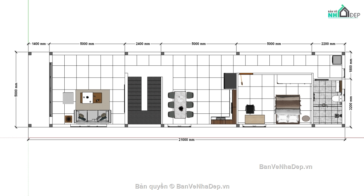 su nội thất,sketchup nội thất,nội thất nhà phố