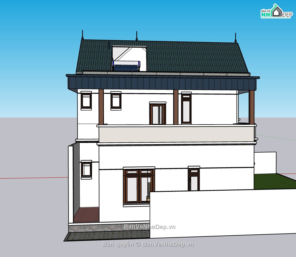 Mẫu Sketchup biệt thự 2 tầng,biệt thự 2 tầng,dựng 3dsu biệt thự 2 tầng