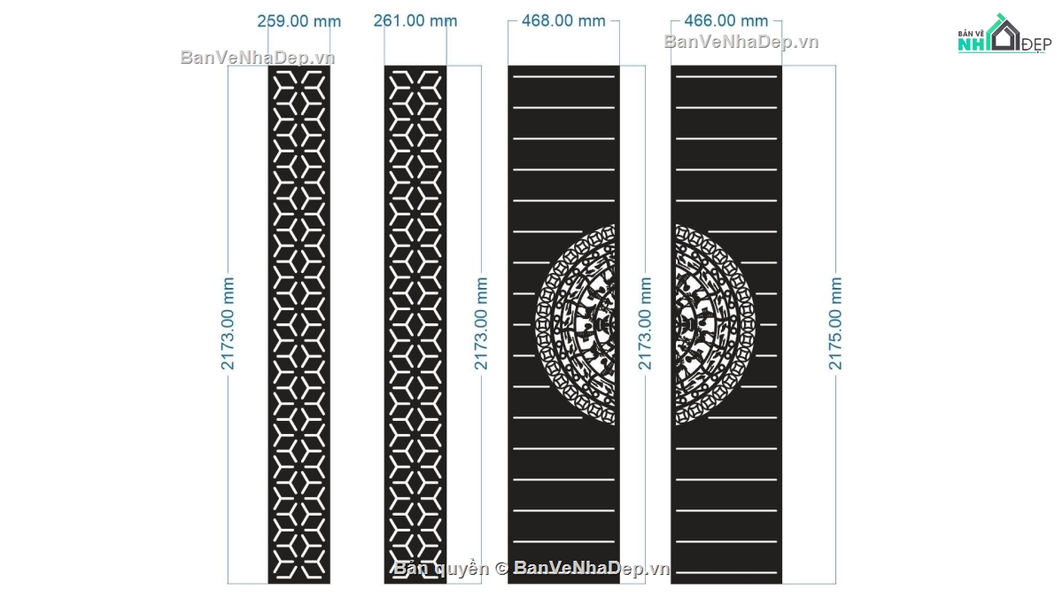 cổng 4 cánh cnc,cổng trống đồng cnc,cổng 2d