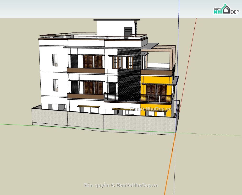 biệt thự 3 tầng mái bằng,biệt thự 3 tầng su,biệt thự hiện đại