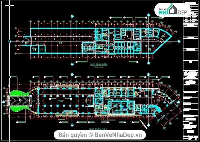 5 mẫu bản vẽ autocad thiết kế khách sạn đầy đủ kiến trúc, kếu cấu