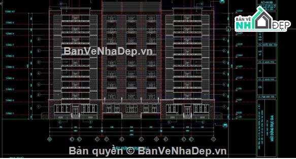 ký túc xá 10 tầng,file cad ký túc xá,ký túc xá file cad,autocad ký túc xá