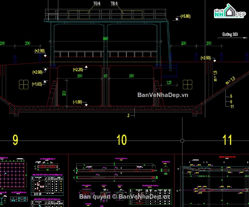 cống thủy lợi,file cad cống thủy lợi,cống thủy lợi file cad,bản vẽ cống thủy lợi