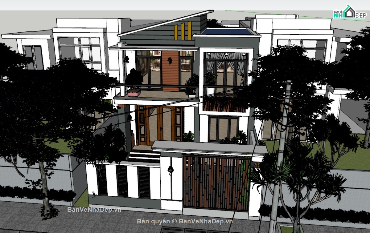 Nhà 2 tầng,Nhà mái lệch,Nhà 2 tầng mặt tiền 8m,Nhà 2 tầng 8x15.5m