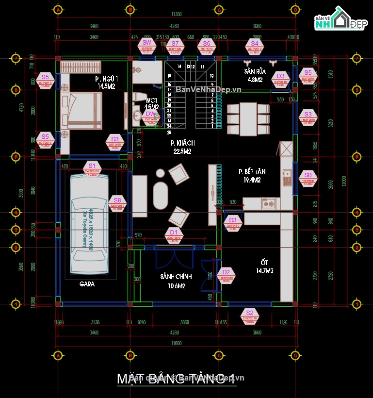 nhà 2 tầng mái nhật,nhà 2 tầng mái nhật kết hợp kinh doanh,nhà 2 tầng mái nhật mặt tiền 11.6m,11.6x12