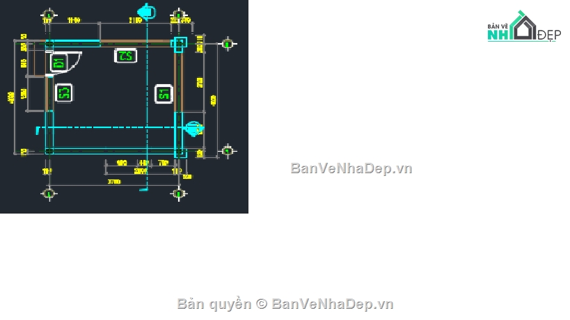 nhà bảo vệ,khu công nghiệp,Bản vẽ khu công nghiệp,nhà bảo vệ KT 4x4m