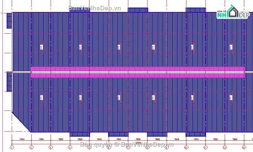 Bản vẽ nhà thép,bản vẽ nhà kho bằng thép 46×97.5m,nhà kho bằng thép 46×97.5m vs 46×82.5m