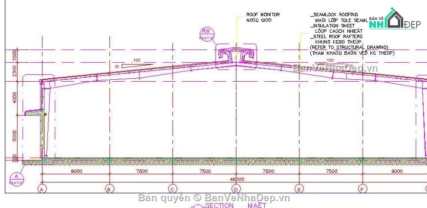 Bản vẽ nhà thép,bản vẽ nhà kho bằng thép 46×97.5m,nhà kho bằng thép 46×97.5m vs 46×82.5m
