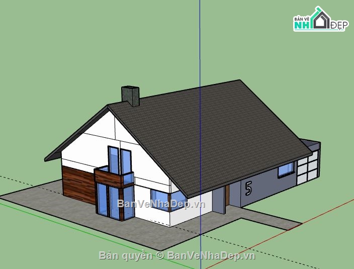 Biệt thự 1 tầng,model su biệt thự 1 tầng,biệt thự 1 tầng file su