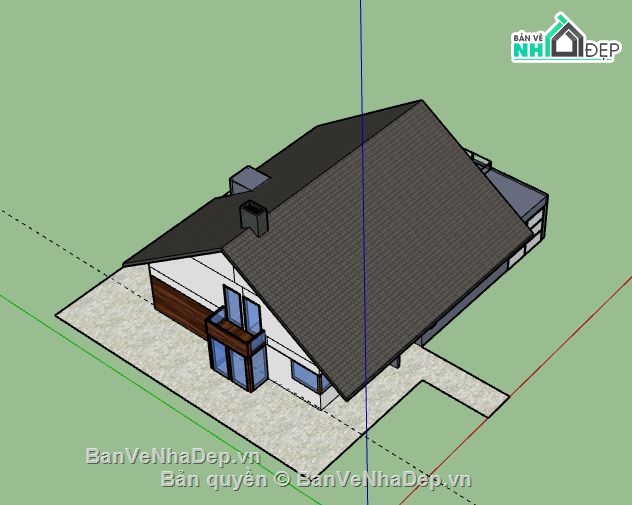 Biệt thự 1 tầng,model su biệt thự 1 tầng,biệt thự 1 tầng file su