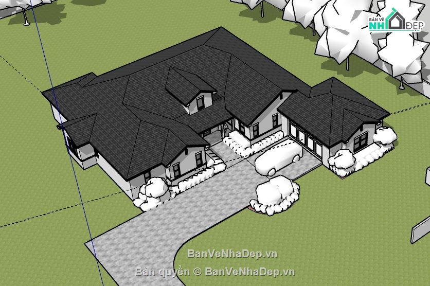 Biệt thự 1 tầng,model su biệt thự 1 tầng,file su biệt thự 1 tầng