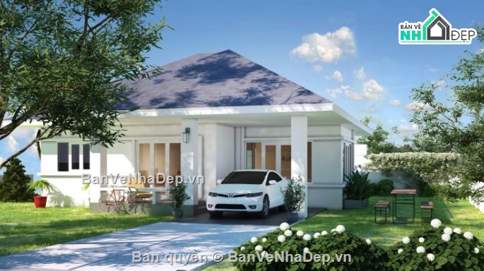 biệt thự 1 tầng,mẫu biệt thự 1 tầng,mẫu biệt thự