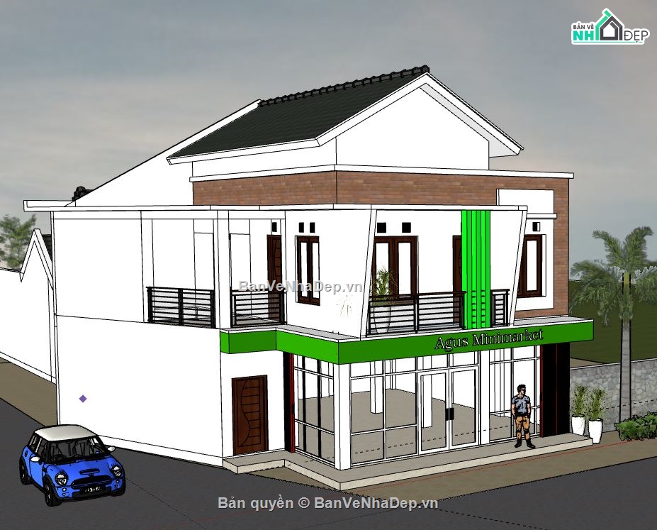 Biệt thự  2 tầng,model su biệt thự 2 tầng,biệt thự 2 tầng model su,file sketchup biệt thự 2 tầng,sketchup biệt thự 2 tầng,thiết kế biệt thự 2 tầng đẹp