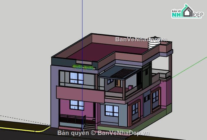 Biệt thự 2 tầng,model su biệt thự 2 tầng,biệt thự 2 tầng file su