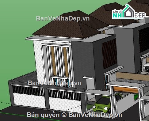 Biệt thự 2 tầng,model su biệt thự 2 tầng,file su biệt thự 2 tầng,biệt thự 2 tầng,sketchup biệt thự 2 tầng