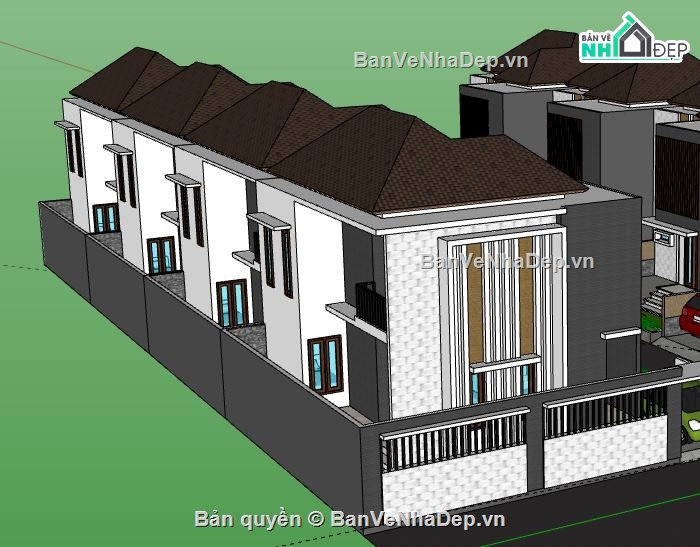 Biệt thự 2 tầng,model su biệt thự 2 tầng,file su biệt thự 2 tầng,biệt thự 2 tầng,sketchup biệt thự 2 tầng