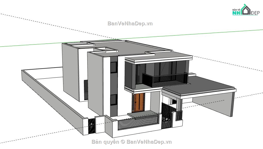 Biệt thự 2 tầng,model su biệt thự 2 tầng,biệt thự 2 tầng file su