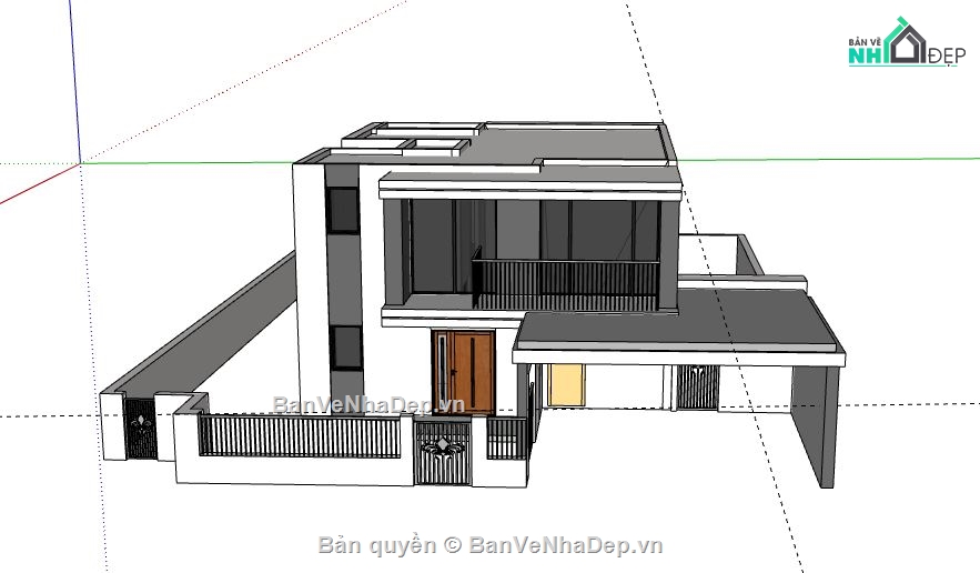 Biệt thự 2 tầng,model su biệt thự 2 tầng,biệt thự 2 tầng file su