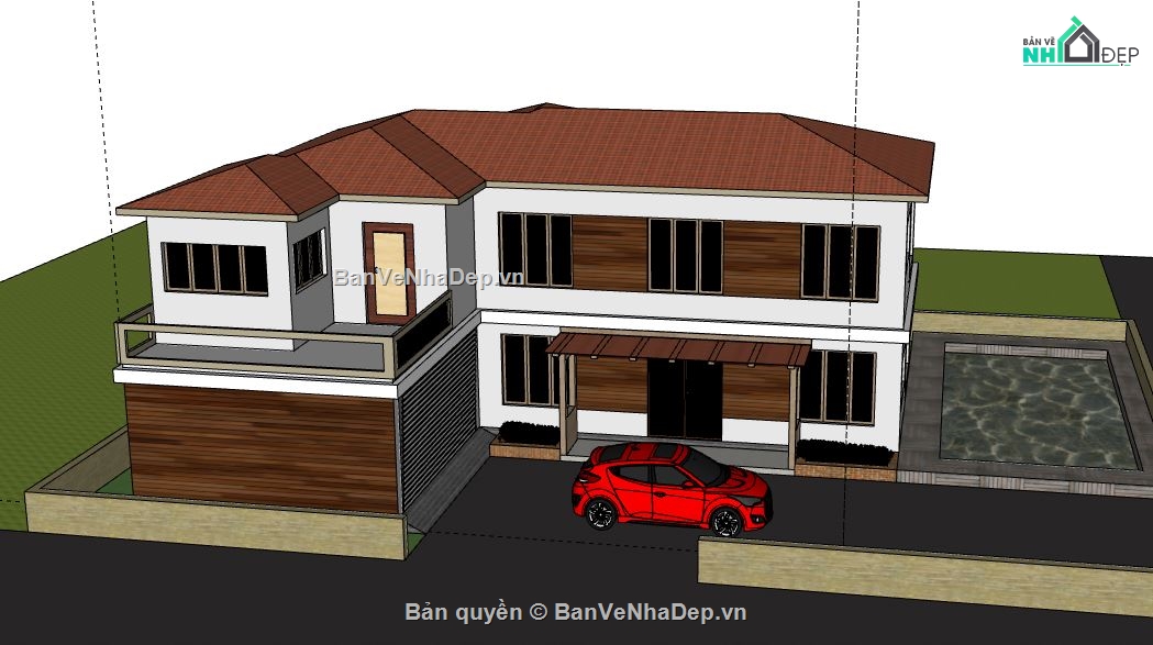 Biệt thự 2 tầng,model su biệt thự 2 tầng,sketchup biệt thự 2 tầng,biệt thự 2 tầng,file su biệt thự 2 tầng