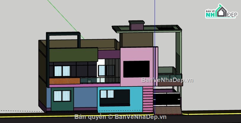 Biệt thự 2 tầng,Model su biệt thự 2 tầng,biệt thự 2 tầng