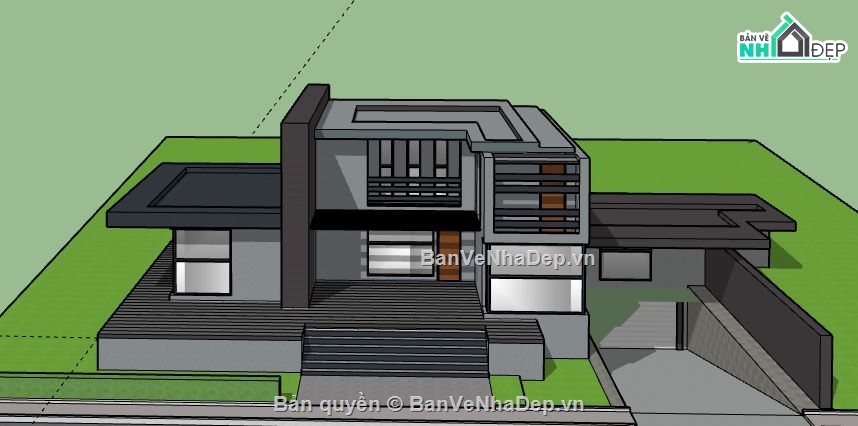 Biệt thự 2 tầng,model su biệt thự 2 tầng,biệt thự 2 tầng file su,sketchup biệt thự 2 tầng,biệt thự 2 tầng sketchup