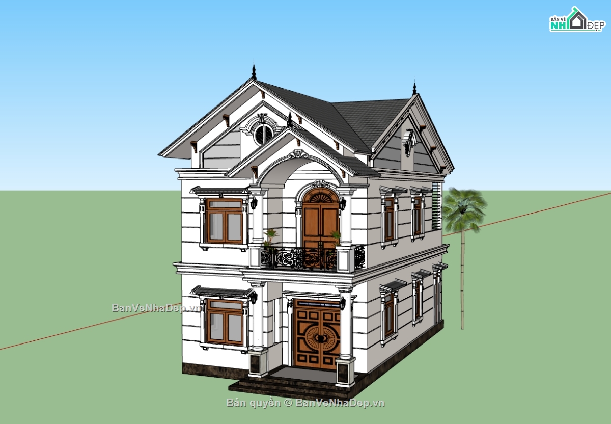 Biệt thự,su biệt thự,sketchup biệt thự