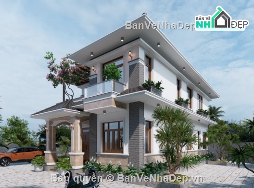 biệt thự 2 tầng cad,file cad biệt thự 2 tầng,biệt thự 2 tầng file cad