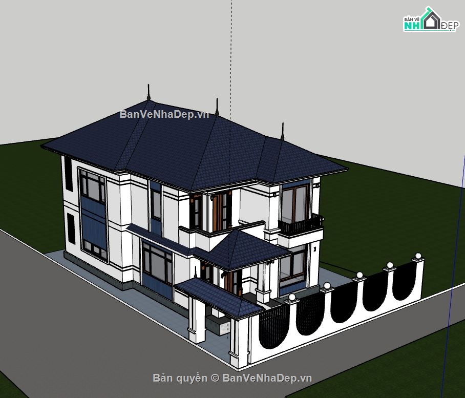 Biệt thự 2 tầng,model su biệt thự 2 tầng,file su biệt thự 2 tầng