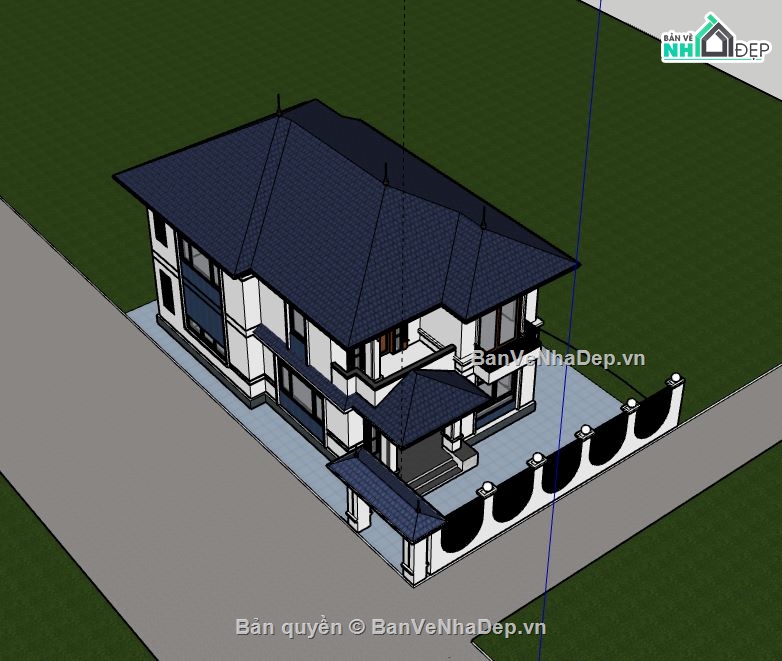 Biệt thự 2 tầng,model su biệt thự 2 tầng,file su biệt thự 2 tầng